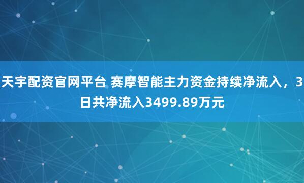 天宇配资官网平台 赛摩智能主力资金持续净流入，3日共净流入3499.89万元