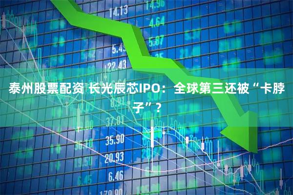 泰州股票配资 长光辰芯IPO：全球第三还被“卡脖子”？
